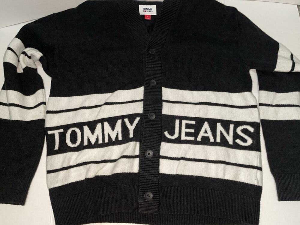 Tommy Jeans Sweater Black/White Men’s Size Medium